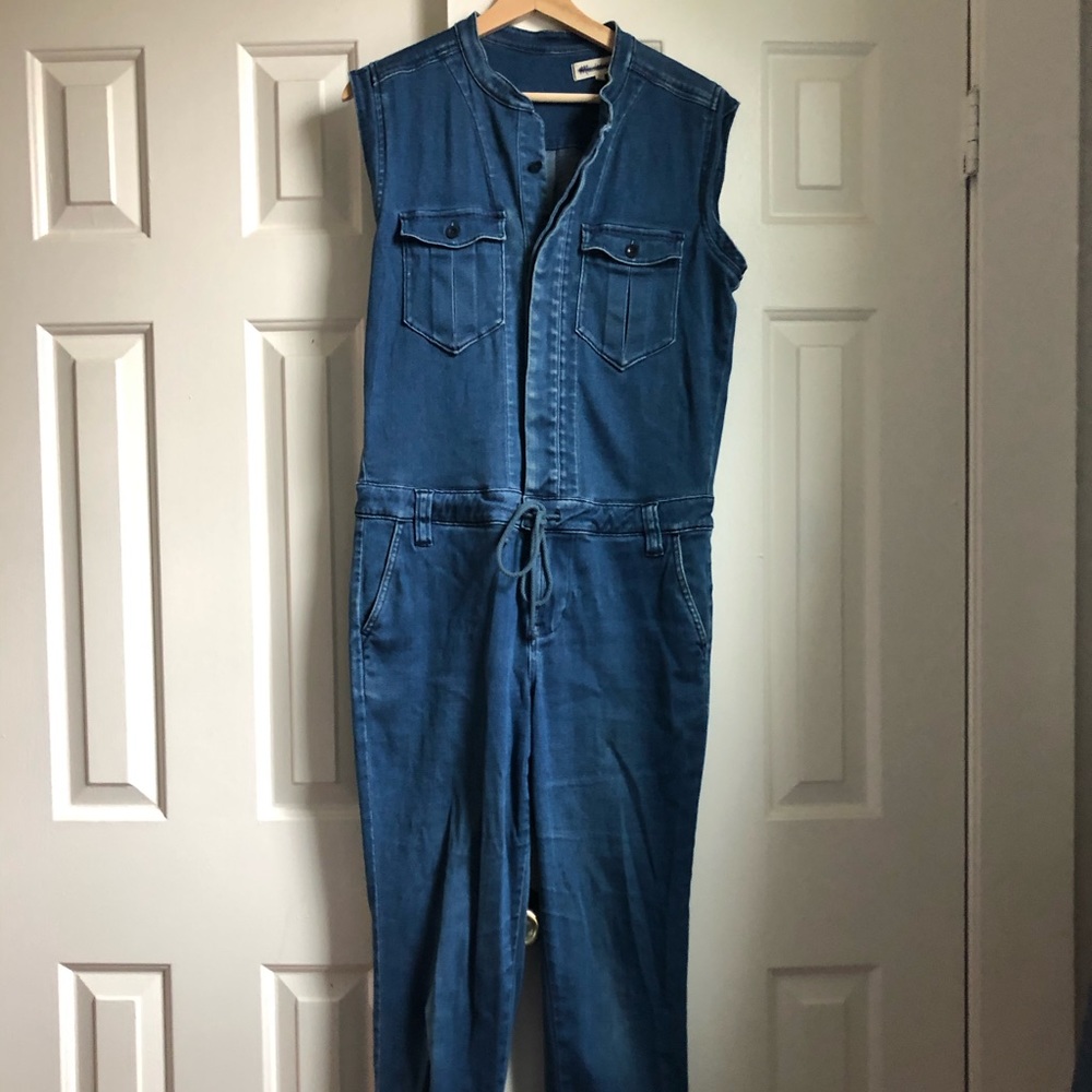 Madewell Sleeveless Denim Jumpsuit Boyfriend Fit